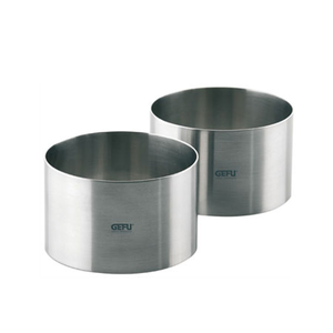 Lot de 2 cercles ronds pour desserts Ø 8Cm, H:5Cm Inox + poussoir (3/6)