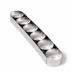 Bande de 6 nonnettes 7,5cm / H: 4cm Inox