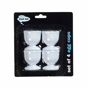 Eierdopjes set van 4 in wit pvc