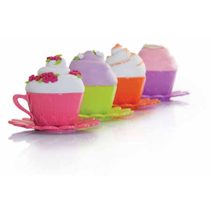 Tasse cupcake Daisy avec sous-tasse lila 2 pièces