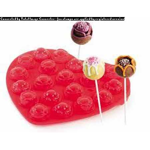 Moule cake-pop coeur + 24 batonnets