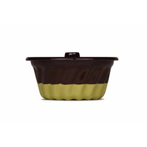 Tulbandvorm 2 kleurig chocolade/pistache Ø12cm