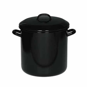 Casserole haut à couvercle émail noir Ø24cm 10L