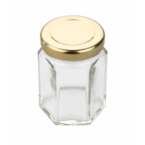 Bocal hexagonal avec couvercle blanche 55ml=2oz