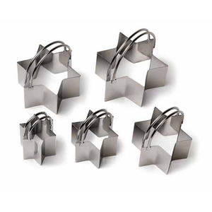 Lot de 5 découpeurs étoile inox