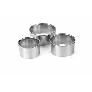 Ronde uitduwvormen set van 3 inox