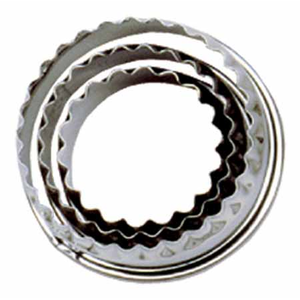 Emporte-pièce rond cannelé set de 3 en inox