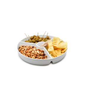 Assiette à servir avec compartiments pour snacks porcelaine 20cm