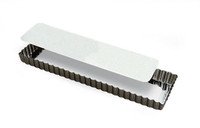 Taartvorm rechthoek m/losse bodem gekarteld 35x11cm h2,5cm