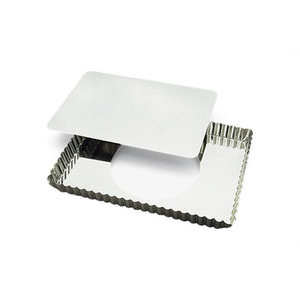 Taartvorm rechth. m/losse bodem gekarteld 29x20.5cm (3)