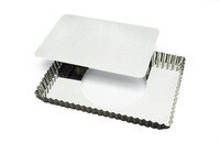 Taartvorm rechth. m/losse bodem gekarteld 29x20,5cm h2,5cm