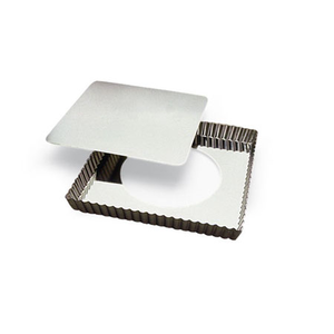 Taartvorm vierk. m/losse bodem gekarteld 23x23x2.5cm (3)