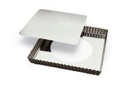Taartvorm vierk. m/losse bodem gekarteld 23x23cm h2,5cm