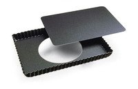 Taartvorm rechth. m/losse bodem gekarteld 29x20,5x2,5cm
