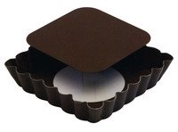 Taartvorm m/losse bodem gekarteld vierkant 10x10cm h2cm - Laatste stuks