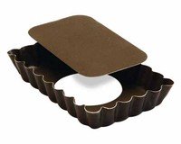 Taartvorm gekarteld rechthoek met losse bodem 12x7,5cm h2cm - Laatste stuks