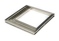 Flan à tarte carré inox bords roulés 22x22cm h2cm