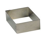 Taartring ruit inox 9x6cm h3cm - Laatste stuks