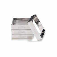 Cercle à tarte inox carré 8x8cm ht: 2cm - lot de 4