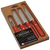 Coffret 4 couteaux cuisine bois rouge