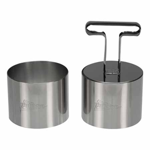 Set 2 cercles vacherin inox 7cm + poussoir boîte cadeau