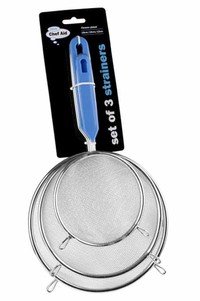 Set de 3 tamis en métal Ø12cm, Ø16cm et Ø18cm