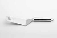 Spatel gebogen met getande zijde inox