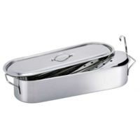 Vis braadkom rooster+ deksel inox inductie 60cm