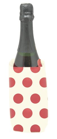 Flessenkoeler met gel Vintage red dots