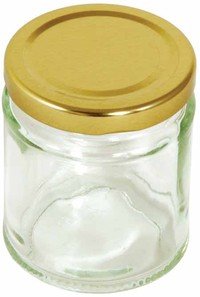 Preserving Jar with Gold screw Top Lid 190ml