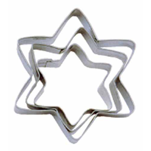 Set van 3 uitduwvormpjes STER inox