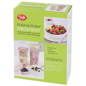Push Push set de 4 boîtes Airtight 230+400+650ml+1.4L - laatste stuks