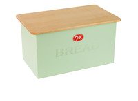 Boîte à pain vert avec couvercle /planche à couper en bois - laatste stuks