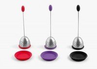 Theekogel silicone/inox rood