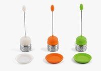 Theekogel silicone/inox wit