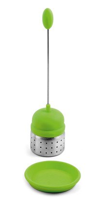 Theekogel silicone/inox groen