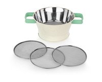Passoire / égoutoir avec 3 grilles et anses en verre - laatste stuks