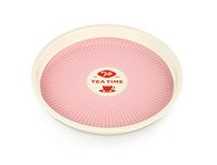 Dienblad rond Tea Time roze - laatste stuks