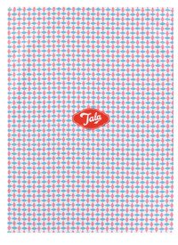 Theedoek diamantpatroon roze en blauw + logo Tala - laatste stuks