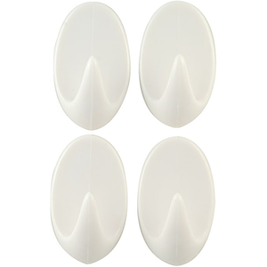 Set 4 crochets blanc oval/médium