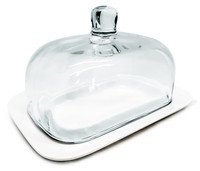 Beurrier porcelaine+verre