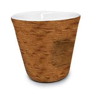 Tasse espresso porcelaine bois