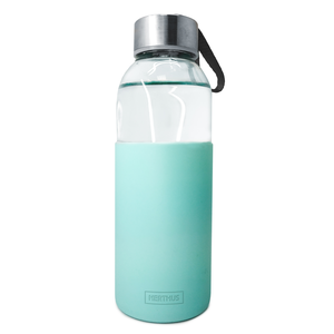 Gourde verre-silicone 400ml turquoise