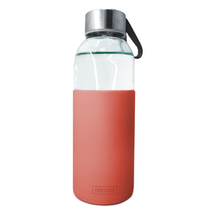 Gourde verre-silicone 400ml corail