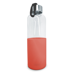 Gourde verre-silicone 600ml corail