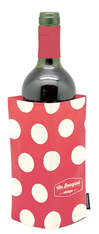 Flessenkoeler met gel Vintage creamy dots - Laatste stuks