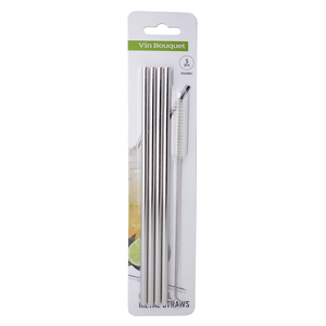 Pailles en acier 4pc. + brosse