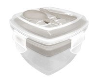 Lunchbox 2 vakken + lepel - Laatste stuks