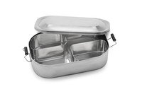 Boîte casse-croute inox avec 2 compartiments