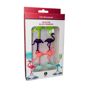 Marque verres flamant rose 8pcs